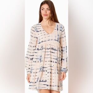 NWT Evereve | Sanctuary Imagine Dress Balloon Sleeve Tiered Babydoll in Horizon